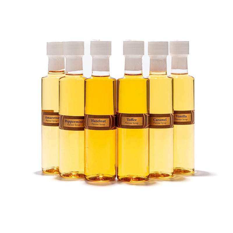 Tilz Premium Coffee Syrup Gift - Set 6 x 75ml Assorted Flavoured Syrup For Coffee Including Vanilla Caramel Toffee Hazelnut Amaretto Peppermint Coffee Lover Gift sets - Image 3